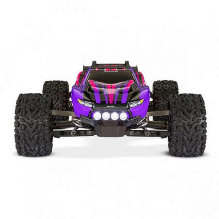 Traxxas Rustler 4x4 Brushed Stadium Truck Rose + led avec accus / chargeur