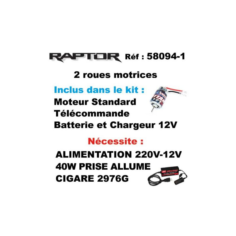 Traxxas Ford Raptor F-150 Fox – 4x2 Brushed avec accus / chargeur