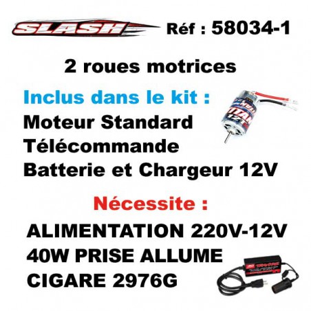 Traxxas Slash 4x2 Brushed Noir avec accus / chargeur Traxxas Slash 4x2 Brushed Noir avec accus / chargeur