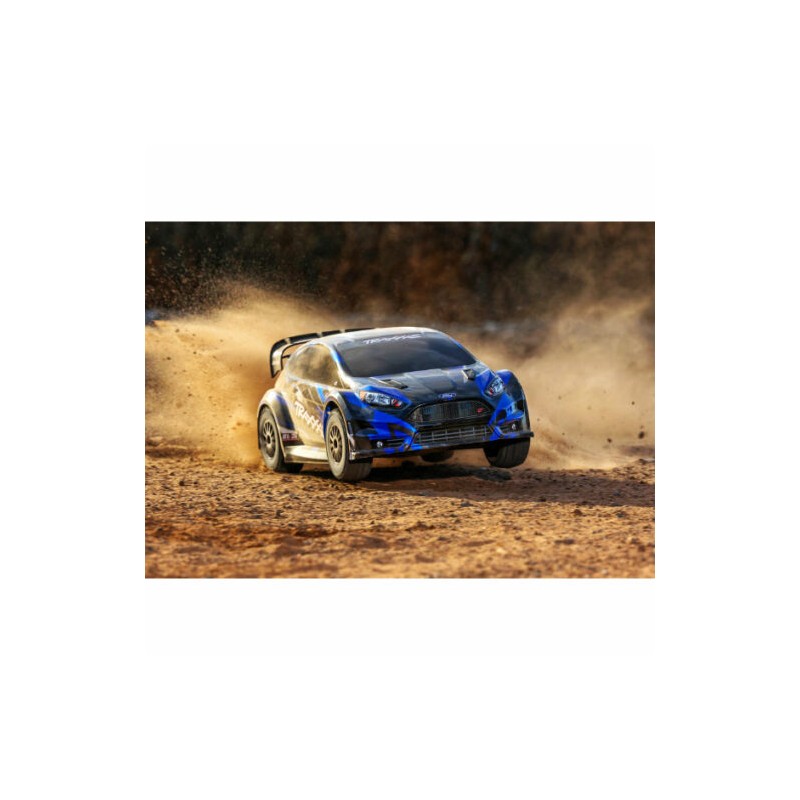 Traxxas FORD FIESTA RALLY BRUSHLESS CLIPLESS BLEU SANS ACCUS / CHARGEUR