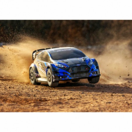 Traxxas FORD FIESTA RALLY BRUSHLESS CLIPLESS BLEU SANS ACCUS / CHARGEUR