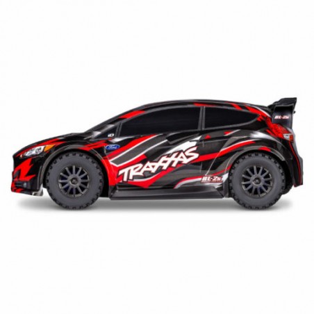 Traxxas FORD FIESTA RALLY BRUSHLESS CLIPLESS ROUGE SANS ACCUS / CHARGEUR