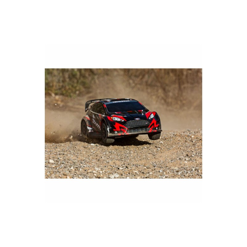 Traxxas FORD FIESTA RALLY BRUSHLESS CLIPLESS ROUGE SANS ACCUS / CHARGEUR