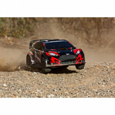 Traxxas FORD FIESTA RALLY BRUSHLESS CLIPLESS ROUGE SANS ACCUS / CHARGEUR