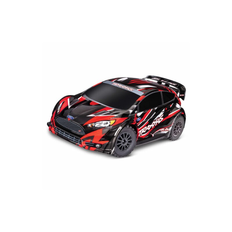Traxxas FORD FIESTA RALLY BRUSHLESS CLIPLESS ROUGE SANS ACCUS / CHARGEUR