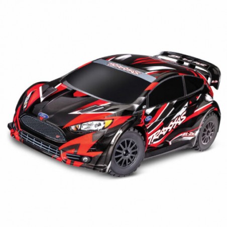 Traxxas FORD FIESTA RALLY BRUSHLESS CLIPLESS ROUGE SANS ACCUS / CHARGEUR