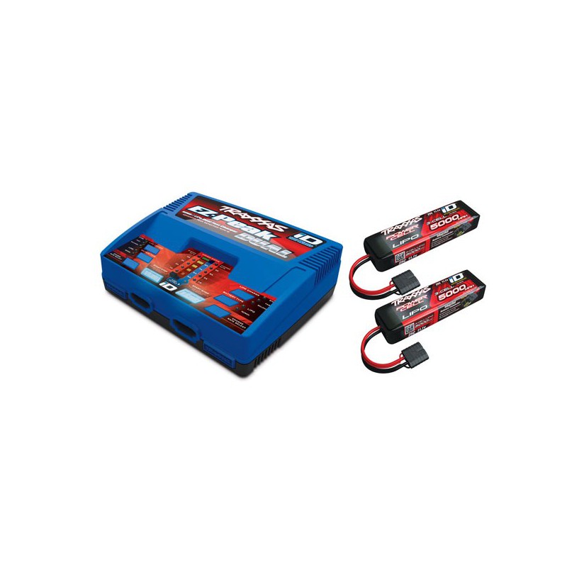 Électronique TRAXXAS CHARGEUR DOUBLE + 2 X BATTERIE LIPO 5000