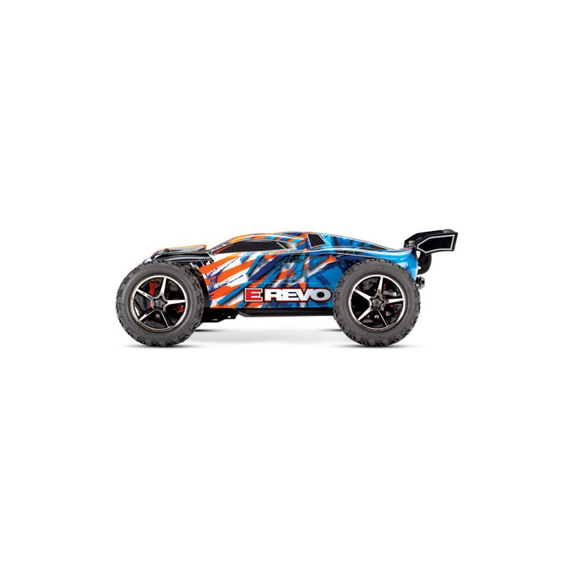 TRAXXAS E-REVO 4X4 BRUSHED Orange AVEC ACCUS / CHARGEUR