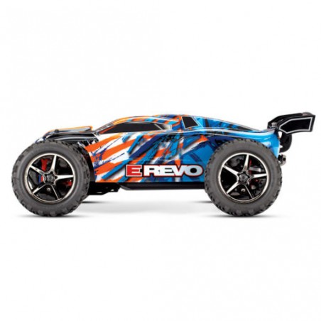 TRAXXAS E-REVO 4X4 BRUSHED Orange AVEC ACCUS / CHARGEUR