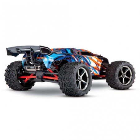 TRAXXAS E-REVO 4X4 BRUSHED Orange AVEC ACCUS / CHARGEUR